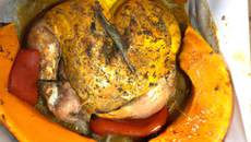 Chapon en papillote au potimarron