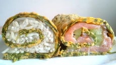 Omelette d'asperges version makis