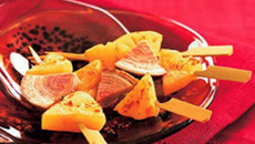 Brochette d'andouille, d'ananas, au citron vert