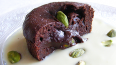 Moelleux au chocolat cœur coulant truffé et crème au café