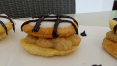 Millefeuille rond au pralin