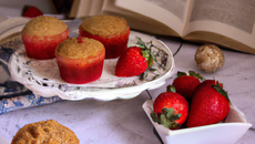 Muffin à la fraise et à la pâte de speculoos