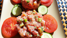 Tartare de tomates concombre et thon