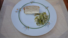 Flan au thon avec son coulis de poireaux