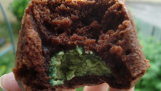 Charlottine chocolat et cœur de pistache/chocolat blanc