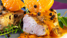 Cochon exotique en plancha sauce Savora à l'orange