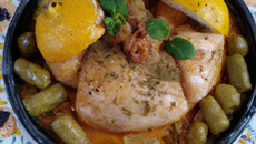 Tajine de poulet au citron confit traditionnel