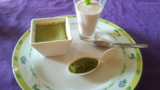 Flan de radis, sa sauce relevée et soupe froide de radis