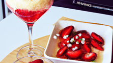 Semoule crémeuse aux fraises et spritz