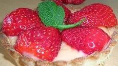Tartelettes aux fraises, crème pâtissière à la fraise