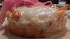 Flans de macaronis à la tomate mozzarella