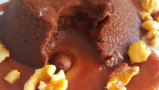 Fondant glacé chocolat et noix