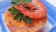 Crevettes en sauce et son riz