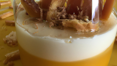 Compotée de potimarron et pamplemousse comme un tiramisu