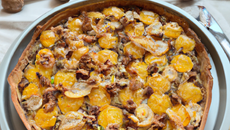 Tarte sans sucre aux agrumes et noix