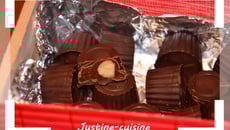 Petits chocolats fourrés au caramel beurre salé, chocolat au lait et noisette