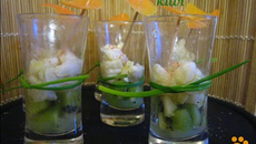 Tartare de cabillaud, gingembre, citron vert et kiwi maison