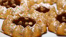 Fondants à la crème de marrons, crème de caramel au beurre salé et éclats de marrons glacés