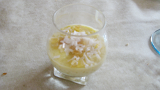 Crème coco aux perles du japon et gingembre confit