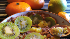 Crumble au kiwi et clémentines