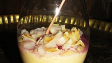 Verrines sablées de litchis et framboises