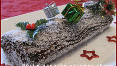 Bûche caramel choco biscuit noix de coco