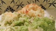 Parmentier de poisson aux purées de brocoli et pomme de terre