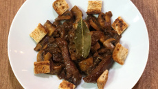 Mijoté de bœuf aux champignons confits à la bière