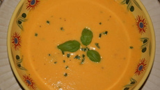 Soupe de citrouille en cubes