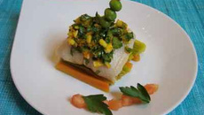 Petits roulés de sole à la Grémolata, et légumes au curcuma