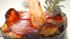 Gratin d'Aubergine, gambas et chorizo