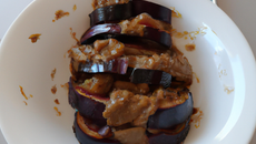 glace d'aubergine et aubergine au caramel