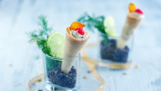 Cornets amuse-bouches aux Fromagères Thon & St Môret