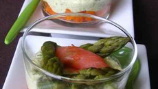 Verrine de carottes et d'asperges