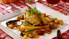 Cailles farcies aux raisins