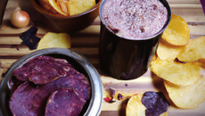 Canette rôtie et chips de Vitelotte