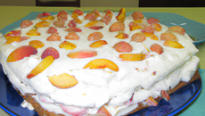 Charlotte au mascarpone et pêches