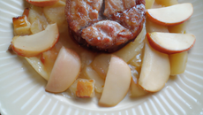 Tatin aux pommes et boudin blanc