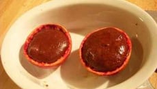 Moelleux chocolat en coque d'orange