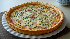 Quiche jambon et petits pois
