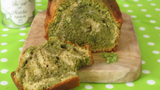 Cake marbré au thé matcha et à la vanille