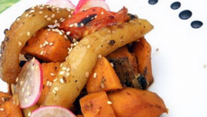 Salade tiède au vinaigre balsamique