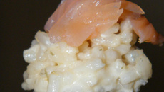 Rizotto au saumon fumé et champagne