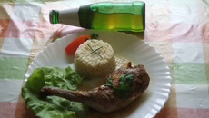 Pintade à la bière sauce à l'oignon