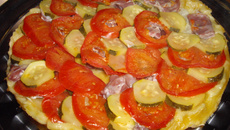 Tarte tatin tomate, courgette et coppa