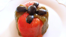 Charlotte de poivrons et chèvre frais