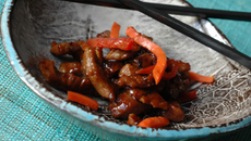 Lamelles de porc au caramel