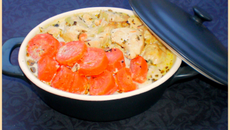 Poulet aux carottes et au vin blanc