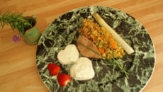 Foie de veau sauce fine roquefort Papillon, risotto d'épeautre