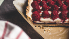 Tarte aux framboises et chocolat blanc